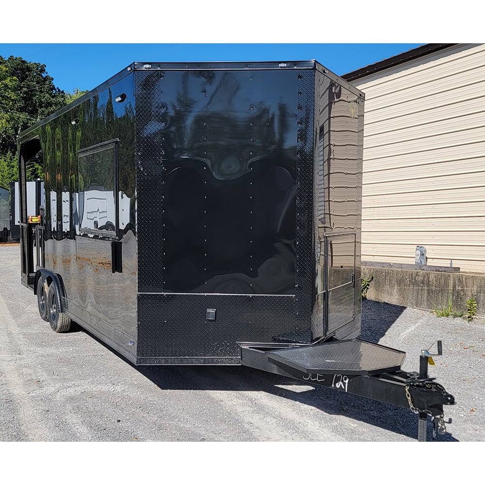 520-8.5-x-22-black-concession-trailer-food-event-catering-bbq-3.jpg 8.5' X 22' Black Concession Trailer Food Event Catering BBQ
