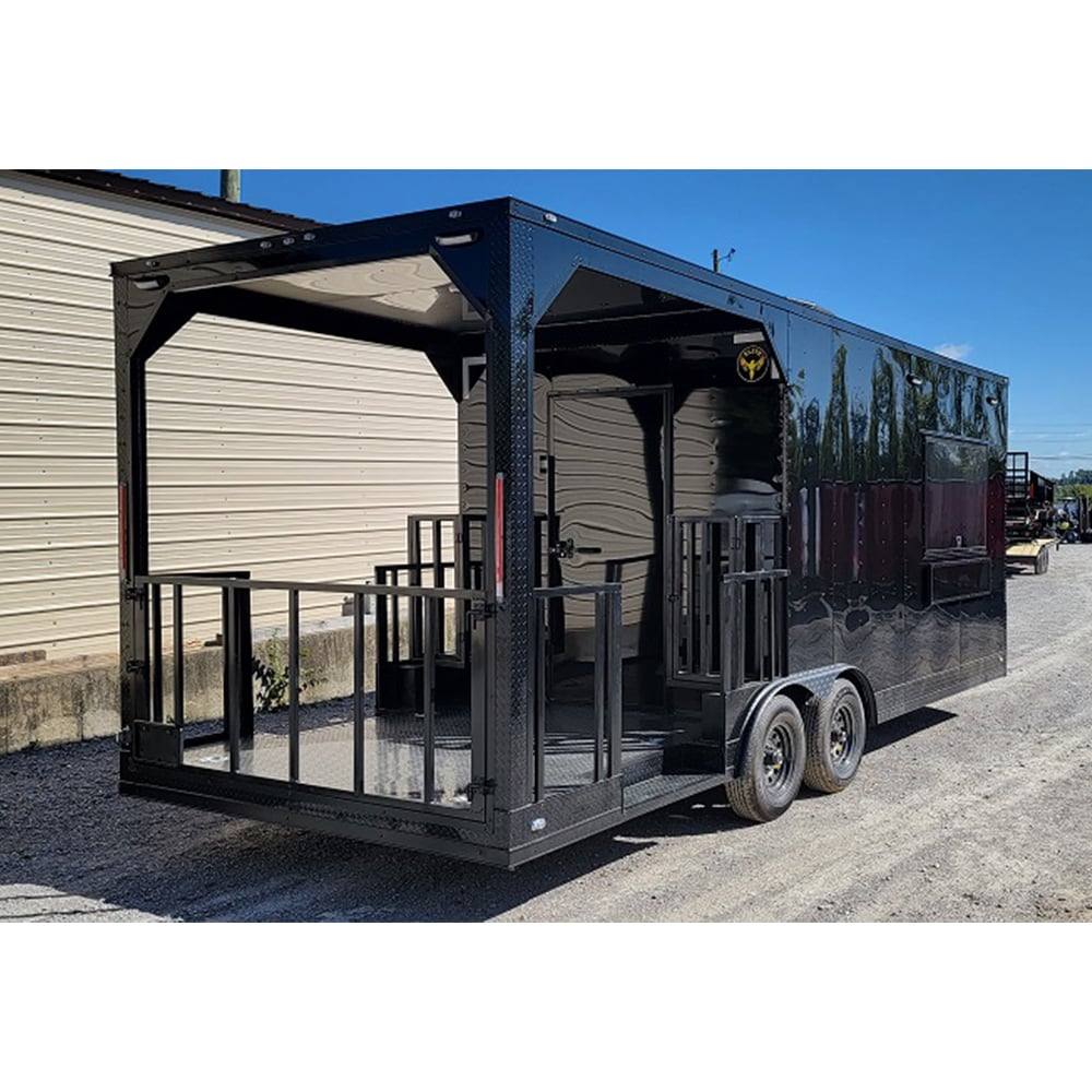 520-8.5-x-22-black-concession-trailer-food-event-catering-bbq-5.jpg 8.5' X 22' Black Concession Trailer Food Event Catering BBQ