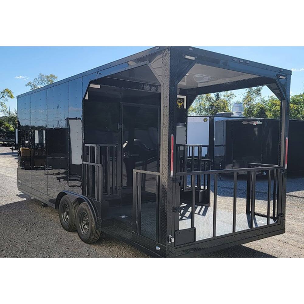 520-8.5-x-22-black-concession-trailer-food-event-catering-bbq-7.jpg 8.5' X 22' Black Concession Trailer Food Event Catering BBQ