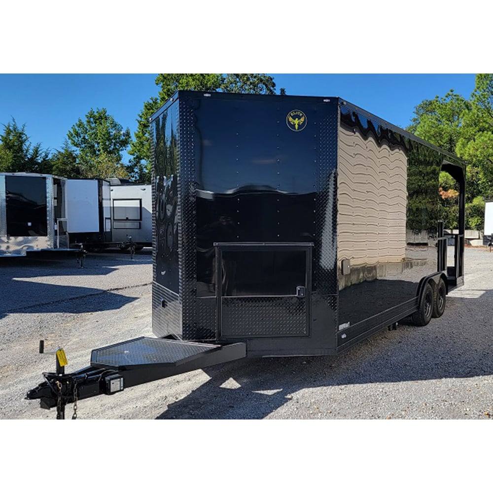 520-8.5-x-22-black-concession-trailer-food-event-catering-bbq-9.jpg 8.5' X 22' Black Concession Trailer Food Event Catering BBQ