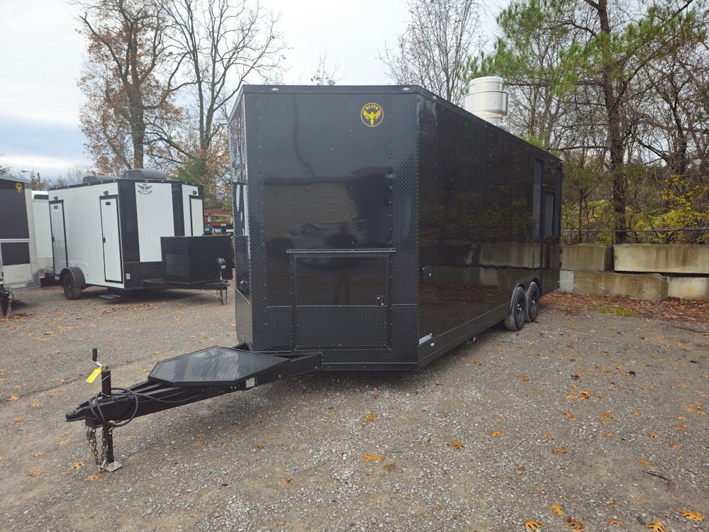 522-8.5-x-22-black-elite-concession-trailer-with-blackout-trim-and-screens-3.jpg 8.5' X 22' Black Elite Concession Trailer With Blackout Trim and Screens