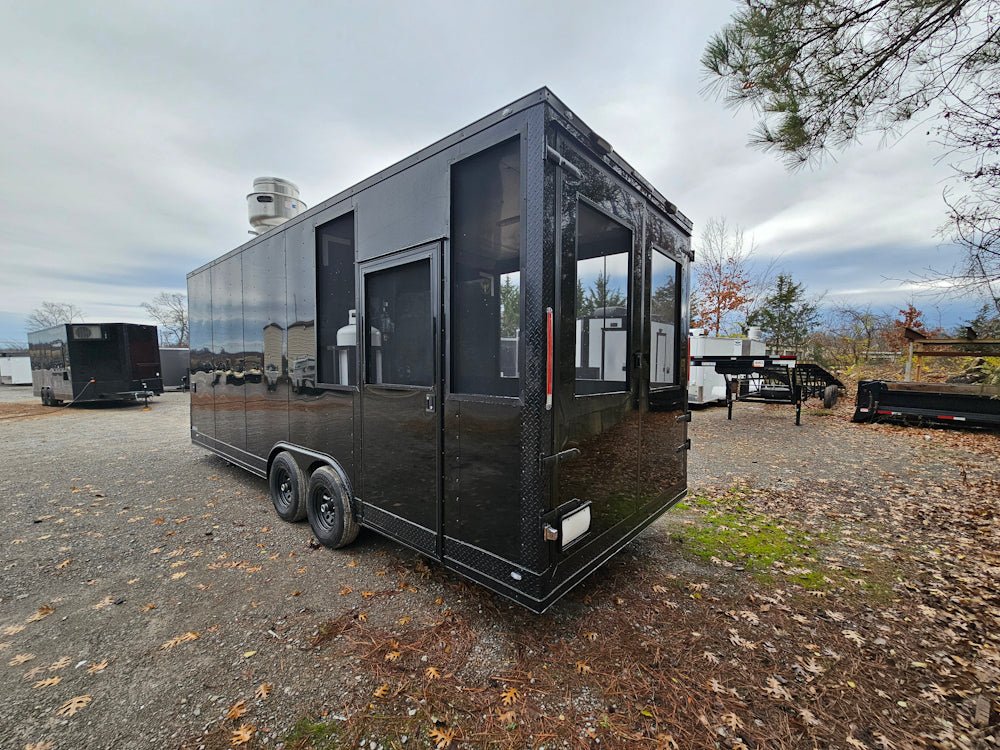 522-8.5-x-22-black-elite-concession-trailer-with-blackout-trim-and-screens-5.jpg 8.5' X 22' Black Elite Concession Trailer With Blackout Trim and Screens