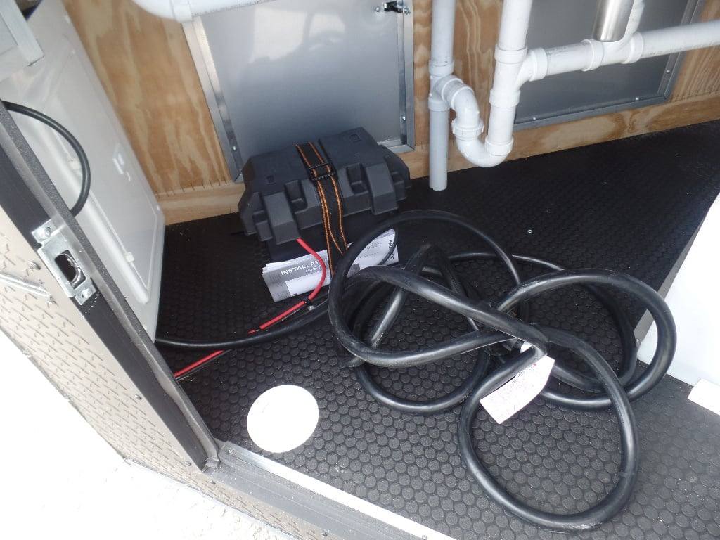 523-8.5-x-22-black-enclosed-bbq-porch-concession-food-trailer-25.jpg 8.5' x 22' Black Enclosed BBQ Porch Concession Food Trailer