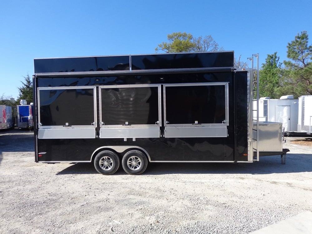 524-8.5-x-22-black-flat-nose-concession-food-trailer-12.jpg 8.5' x 22' Black Flat Nose Concession Food Trailer