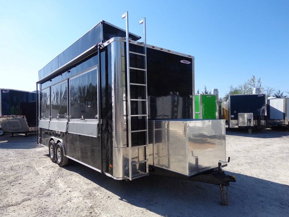 524-8.5-x-22-black-flat-nose-concession-food-trailer-15.jpg 8.5' x 22' Black Flat Nose Concession Food Trailer
