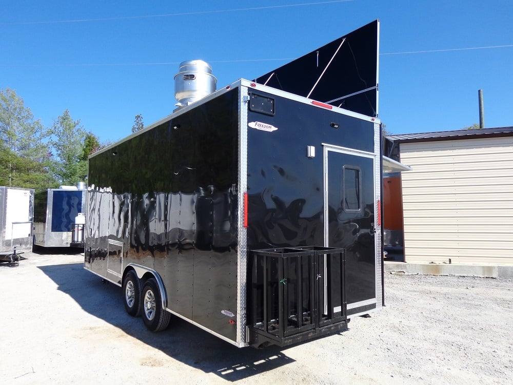 524-8.5-x-22-black-flat-nose-concession-food-trailer-2.jpg 8.5' x 22' Black Flat Nose Concession Food Trailer