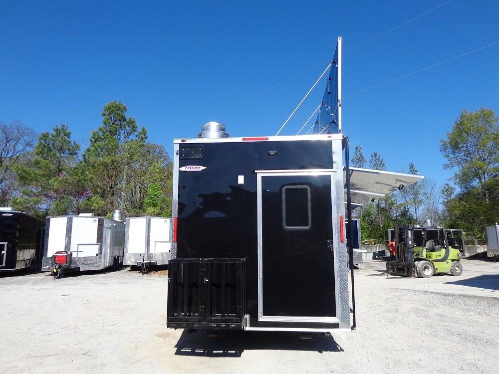 524-8.5-x-22-black-flat-nose-concession-food-trailer-5.jpg 8.5' x 22' Black Flat Nose Concession Food Trailer