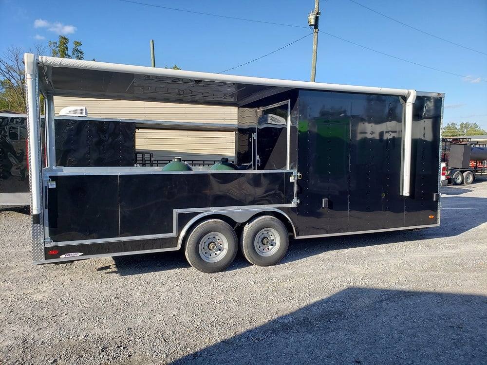 527-8.5-x-22-black-porch-style-bbq-concession-food-trailer-10.jpg 8.5' x 22' Black Porch Style BBQ Concession Food Trailer