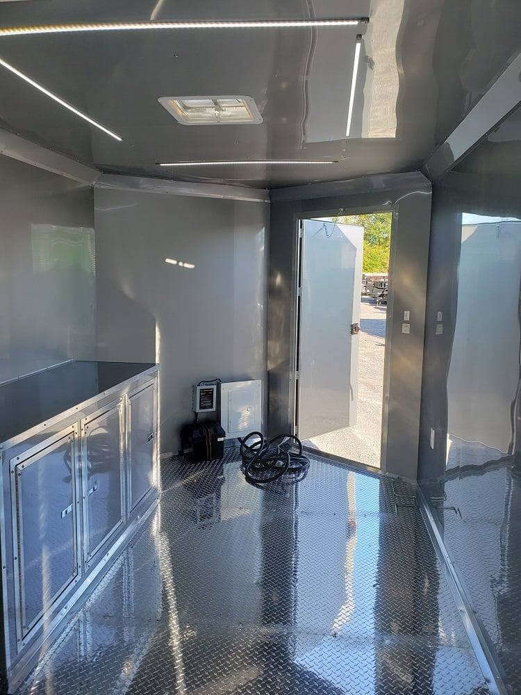 527-8.5-x-22-black-porch-style-bbq-concession-food-trailer-2.jpg 8.5' x 22' Black Porch Style BBQ Concession Food Trailer