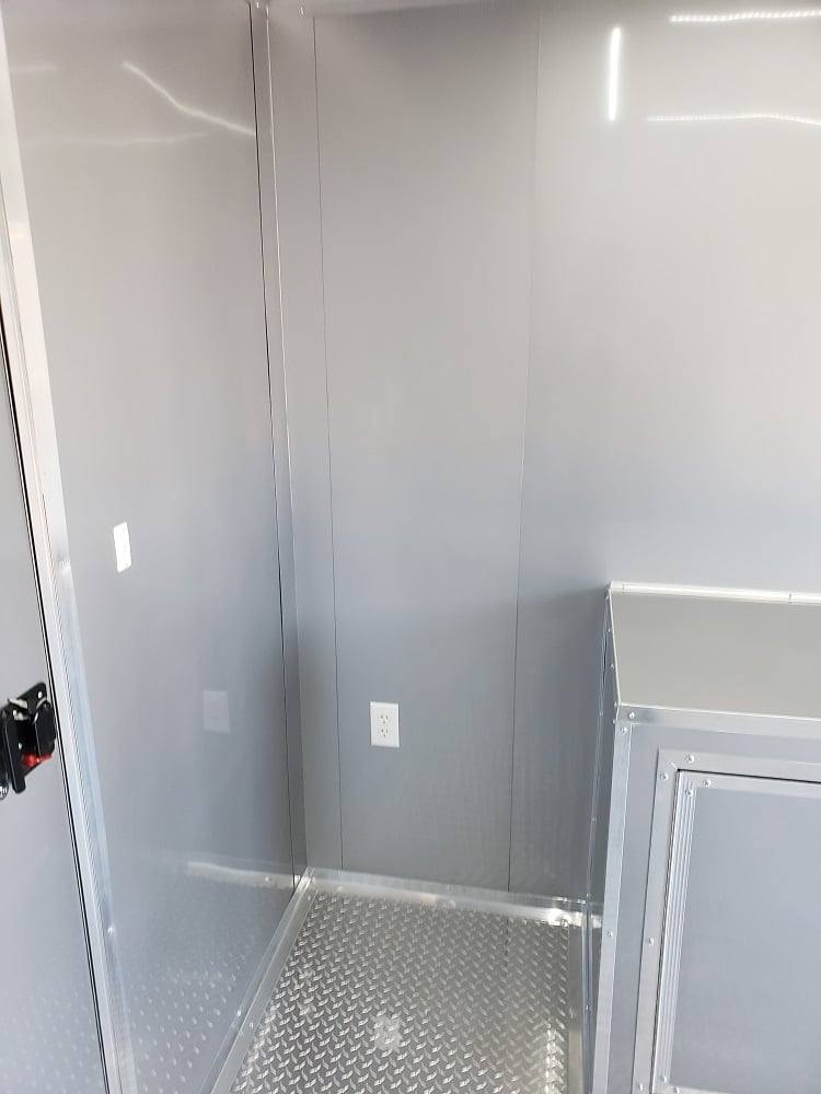 527-8.5-x-22-black-porch-style-bbq-concession-food-trailer-4.jpg 8.5' x 22' Black Porch Style BBQ Concession Food Trailer