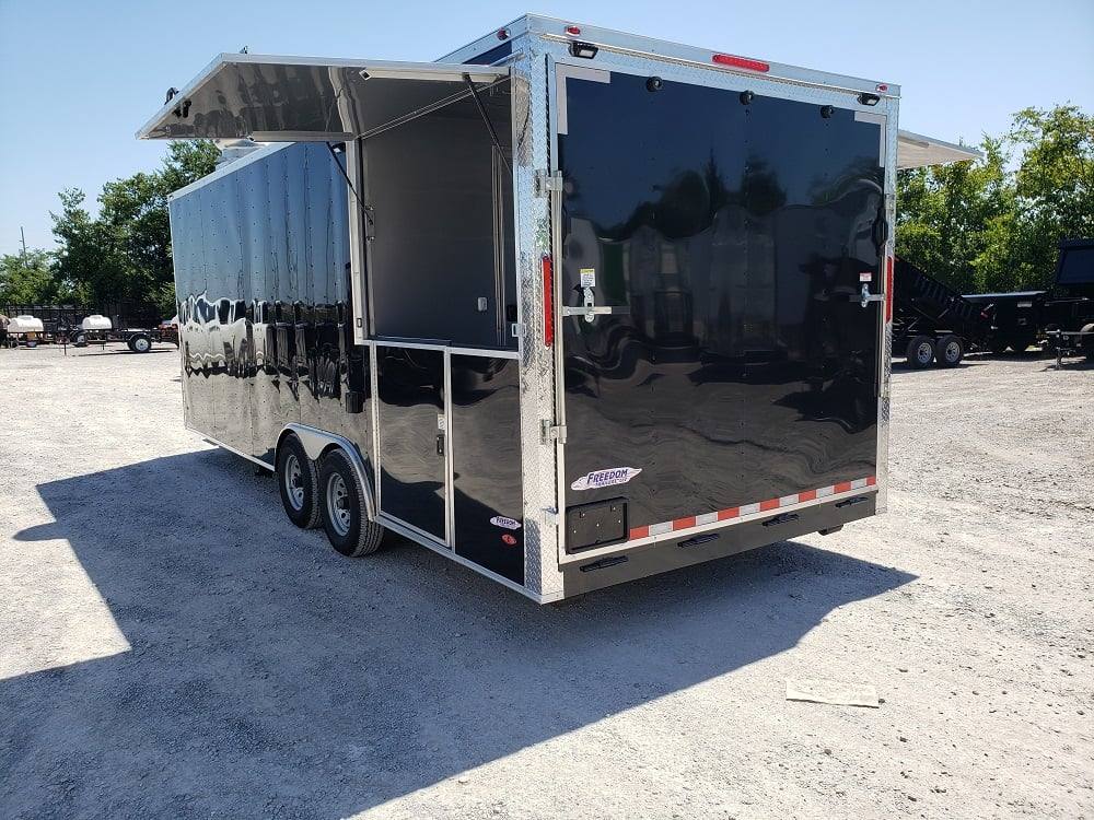 528-8.5-x-22-black-porch-style-concession-food-trailer-23.jpg 8.5' x 22' Black Porch Style Concession Food Trailer