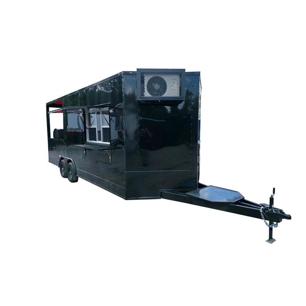 8.5' X 22' Black With Blackout BBQ Concession Trailer Food Event Catering