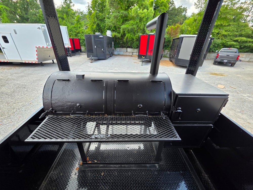 8.5' X 22' Black With Blackout BBQ Concession Trailer Food Event Catering