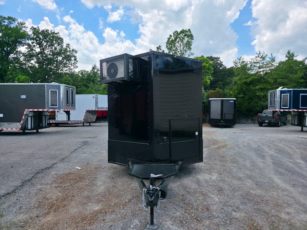 8.5' X 22' Black With Blackout BBQ Concession Trailer Food Event Catering
