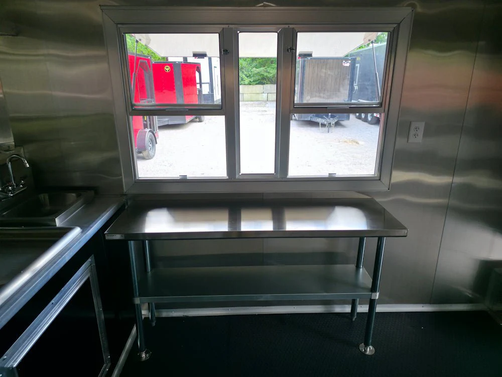 8.5' X 22' Black With Blackout BBQ Concession Trailer Food Event Catering