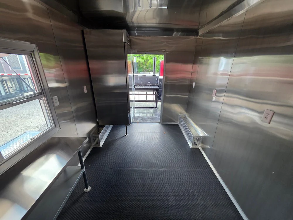 8.5' X 22' Black With Blackout BBQ Concession Trailer Food Event Catering