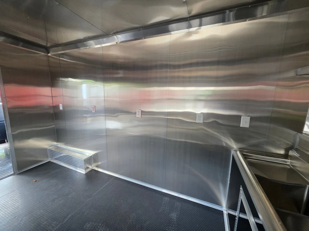 8.5' X 22' Black With Blackout BBQ Concession Trailer Food Event Catering