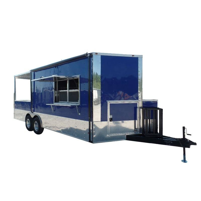 532-8.5-x-22-blue-bbq-concession-food-event-catering-trailer-1.jpg 8.5' x 22' Blue BBQ Concession Food Event Catering Trailer
