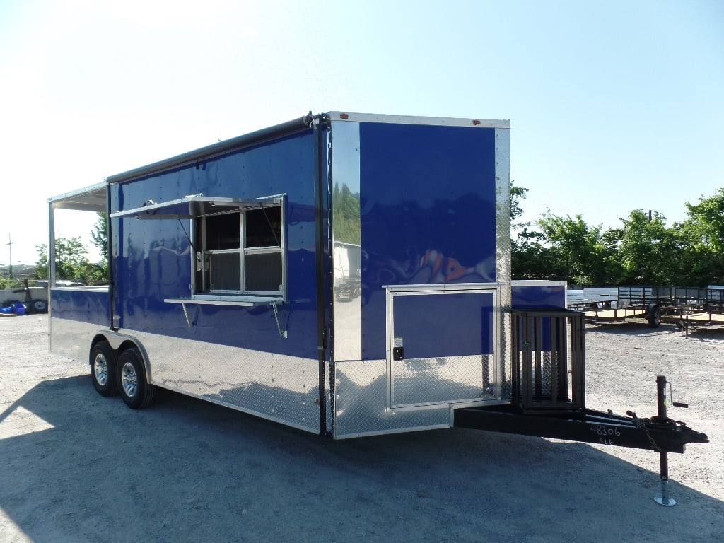 532-8.5-x-22-blue-bbq-concession-food-event-catering-trailer-16.jpg 8.5' x 22' Blue BBQ Concession Food Event Catering Trailer