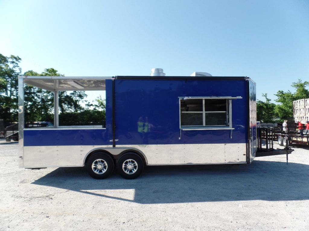 532-8.5-x-22-blue-bbq-concession-food-event-catering-trailer-5.jpg 8.5' x 22' Blue BBQ Concession Food Event Catering Trailer