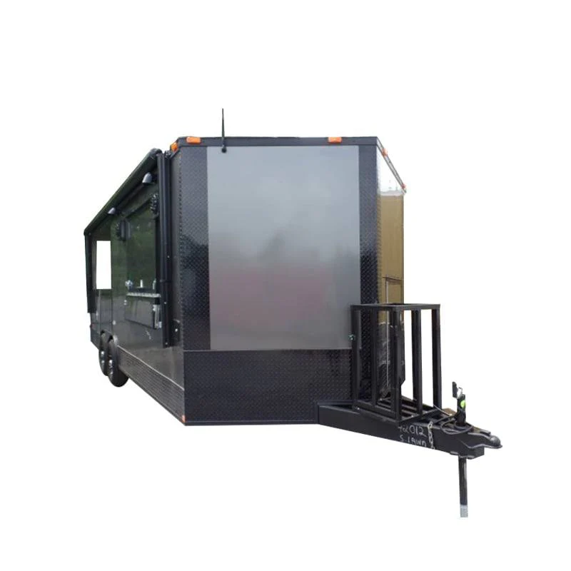 534-8.5-x-22-charcoal-grey-concession-bbq-food-trailer-event-catering-1.webp 8.5' x 22' Charcoal Grey Concession BBQ Food Trailer Event Catering