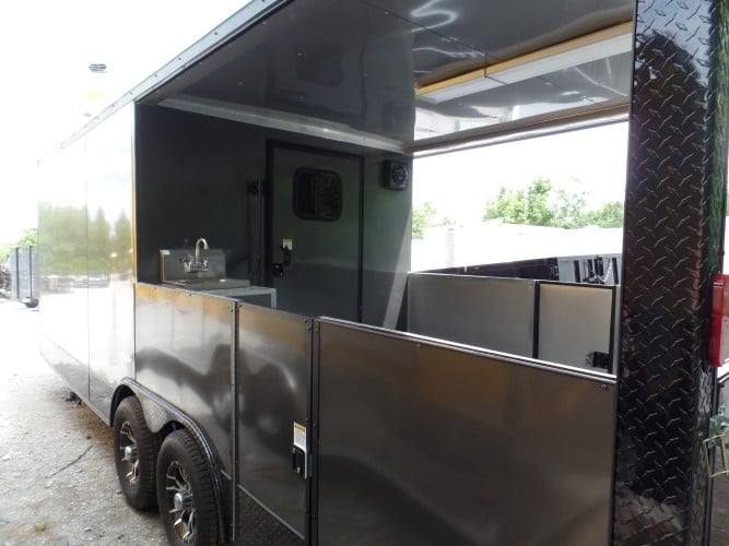 534-8.5-x-22-charcoal-grey-concession-bbq-food-trailer-event-catering-17.jpg 8.5' x 22' Charcoal Grey Concession BBQ Food Trailer Event Catering
