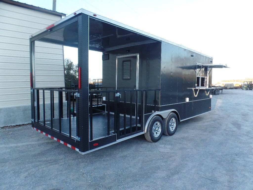 535-8.5-x-22-charcoal-grey-porch-style-concession-food-trailer-with-appliances-10.jpg 8.5' x 22' Charcoal Grey Porch Style Concession Food Trailer With Appliances