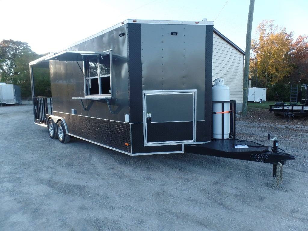 535-8.5-x-22-charcoal-grey-porch-style-concession-food-trailer-with-appliances-4.jpg 8.5' x 22' Charcoal Grey Porch Style Concession Food Trailer With Appliances