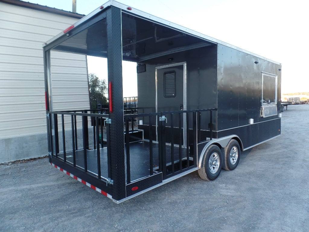 535-8.5-x-22-charcoal-grey-porch-style-concession-food-trailer-with-appliances-8.jpg 8.5' x 22' Charcoal Grey Porch Style Concession Food Trailer With Appliances