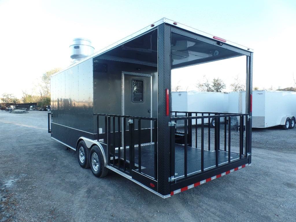 535-8.5-x-22-charcoal-grey-porch-style-concession-food-trailer-with-appliances-9.jpg 8.5' x 22' Charcoal Grey Porch Style Concession Food Trailer With Appliances