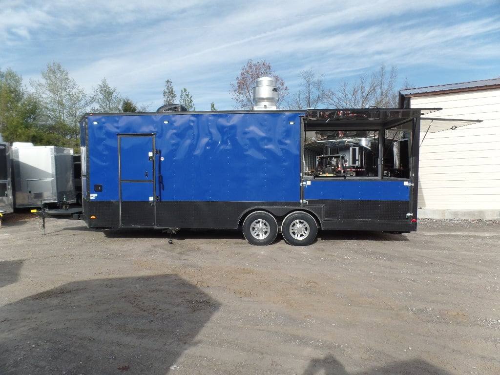 538-8.5-x-22-cobalt-blue-bbq-porch-concession-food-trailer-11.jpg 8.5' x 22' Cobalt Blue BBQ Porch Concession Food Trailer