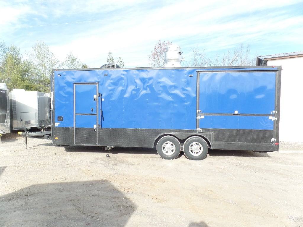 538-8.5-x-22-cobalt-blue-bbq-porch-concession-food-trailer-14.jpg 8.5' x 22' Cobalt Blue BBQ Porch Concession Food Trailer
