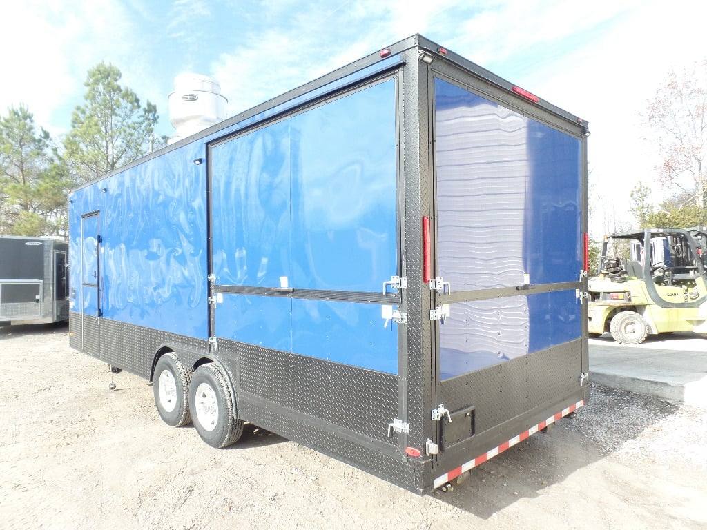 538-8.5-x-22-cobalt-blue-bbq-porch-concession-food-trailer-16.jpg 8.5' x 22' Cobalt Blue BBQ Porch Concession Food Trailer