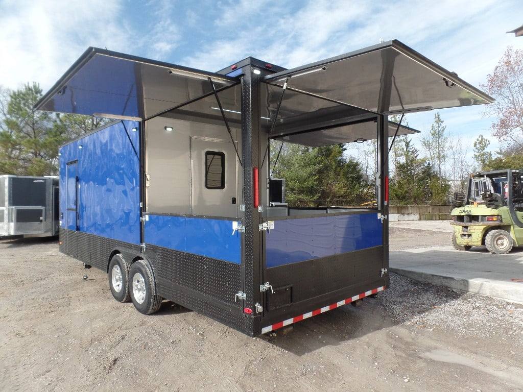 538-8.5-x-22-cobalt-blue-bbq-porch-concession-food-trailer-17.jpg 8.5' x 22' Cobalt Blue BBQ Porch Concession Food Trailer
