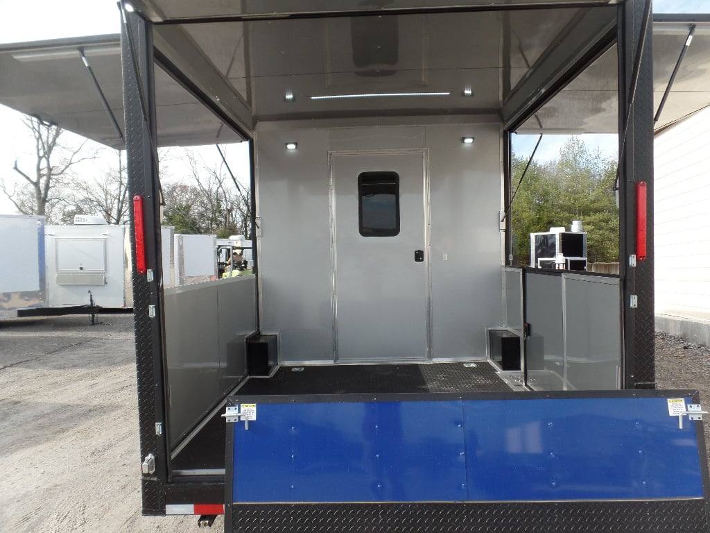 538-8.5-x-22-cobalt-blue-bbq-porch-concession-food-trailer-18.jpg 8.5' x 22' Cobalt Blue BBQ Porch Concession Food Trailer