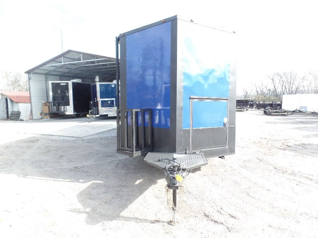 538-8.5-x-22-cobalt-blue-bbq-porch-concession-food-trailer-22.jpg 8.5' x 22' Cobalt Blue BBQ Porch Concession Food Trailer
