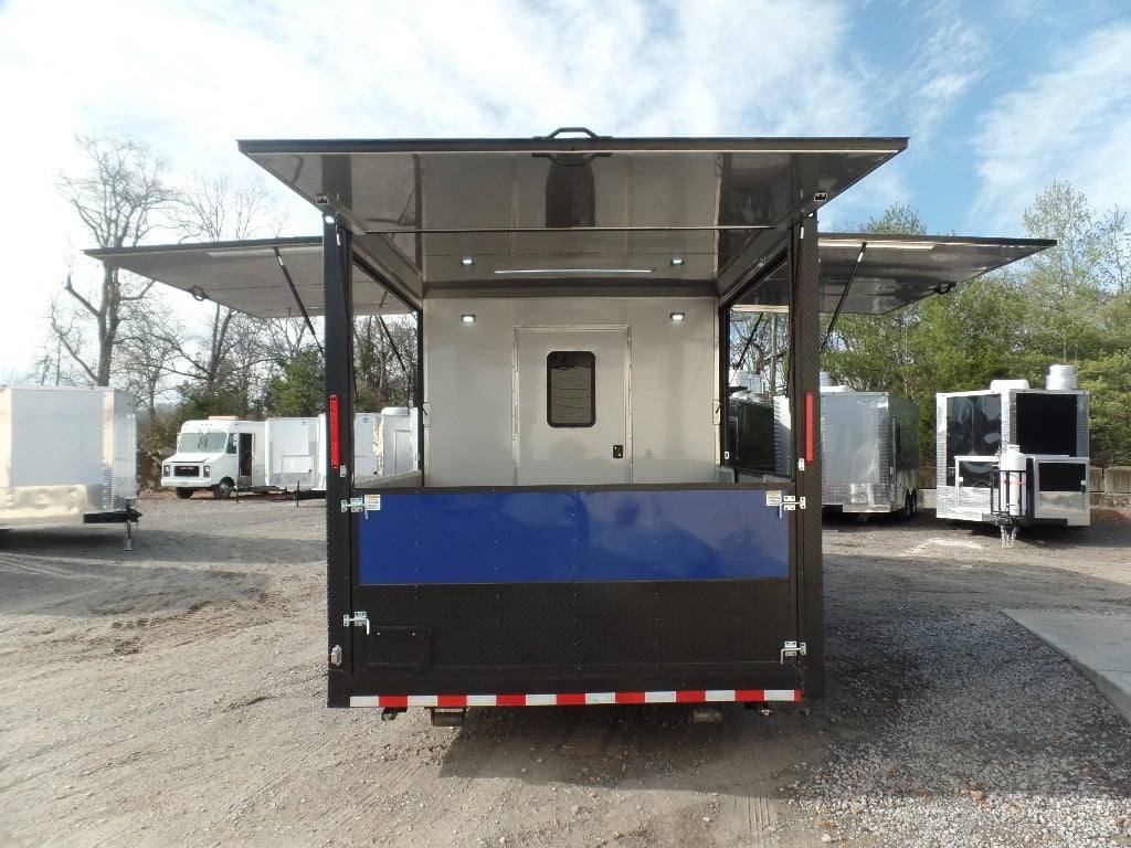 538-8.5-x-22-cobalt-blue-bbq-porch-concession-food-trailer-24.jpg 8.5' x 22' Cobalt Blue BBQ Porch Concession Food Trailer