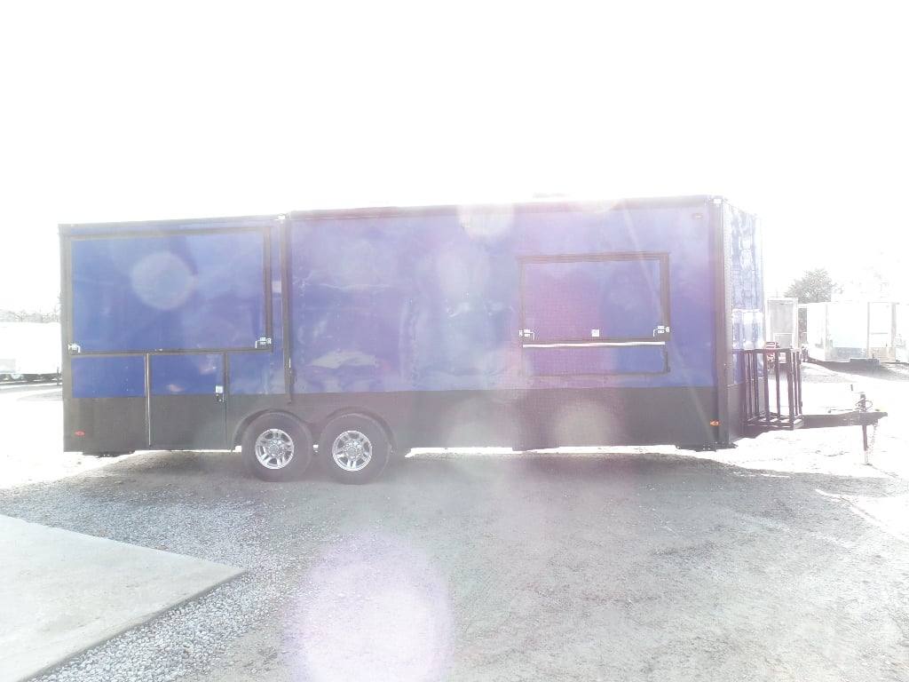538-8.5-x-22-cobalt-blue-bbq-porch-concession-food-trailer-27.jpg 8.5' x 22' Cobalt Blue BBQ Porch Concession Food Trailer