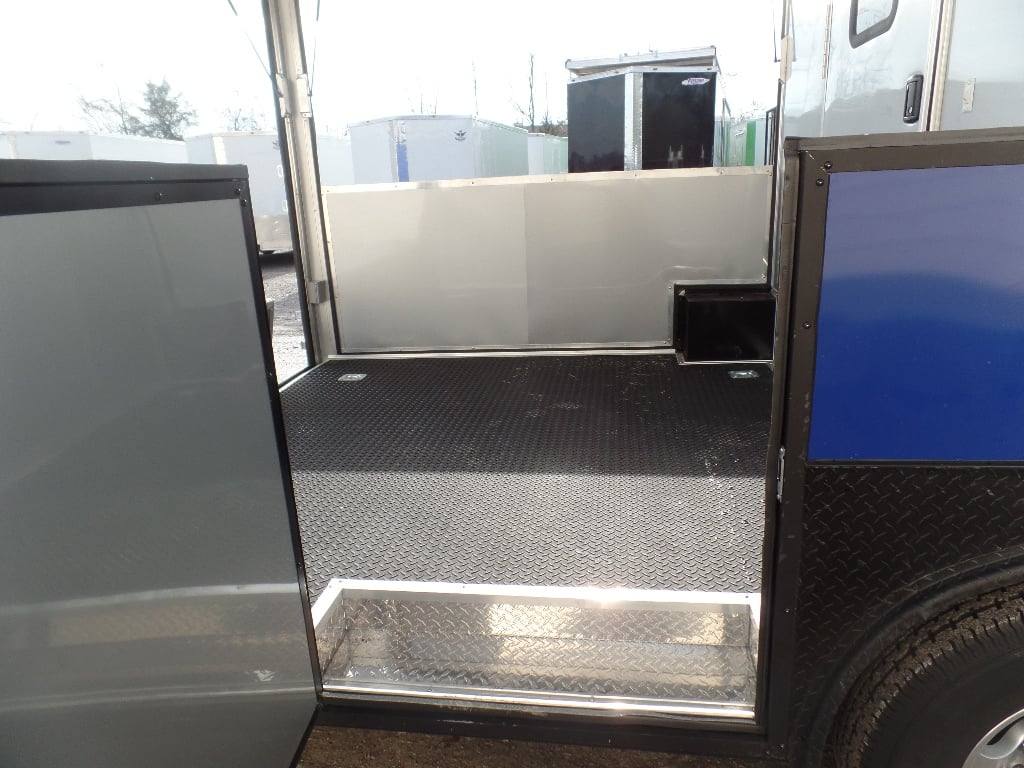 538-8.5-x-22-cobalt-blue-bbq-porch-concession-food-trailer-3.jpg 8.5' x 22' Cobalt Blue BBQ Porch Concession Food Trailer