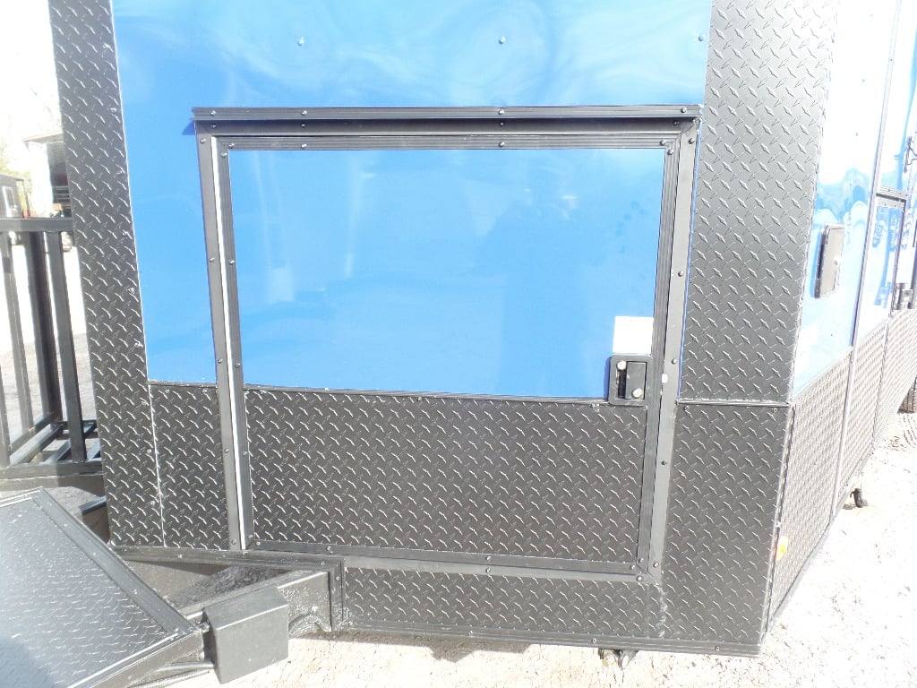 538-8.5-x-22-cobalt-blue-bbq-porch-concession-food-trailer-8.jpg 8.5' x 22' Cobalt Blue BBQ Porch Concession Food Trailer