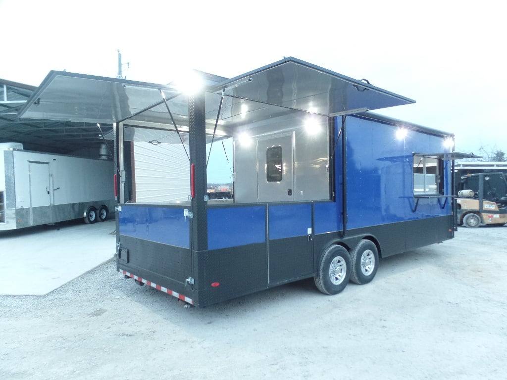 539-8.5-x-22-cobalt-blue-bbq-porch-concession-food-trailer-with-appliances-13.jpg 8.5' x 22' Cobalt Blue BBQ Porch Concession Food Trailer With Appliances