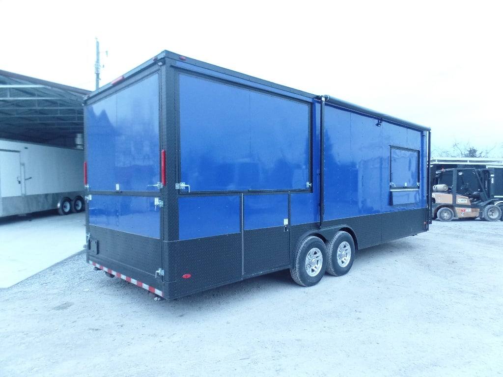 539-8.5-x-22-cobalt-blue-bbq-porch-concession-food-trailer-with-appliances-16.jpg 8.5' x 22' Cobalt Blue BBQ Porch Concession Food Trailer With Appliances
