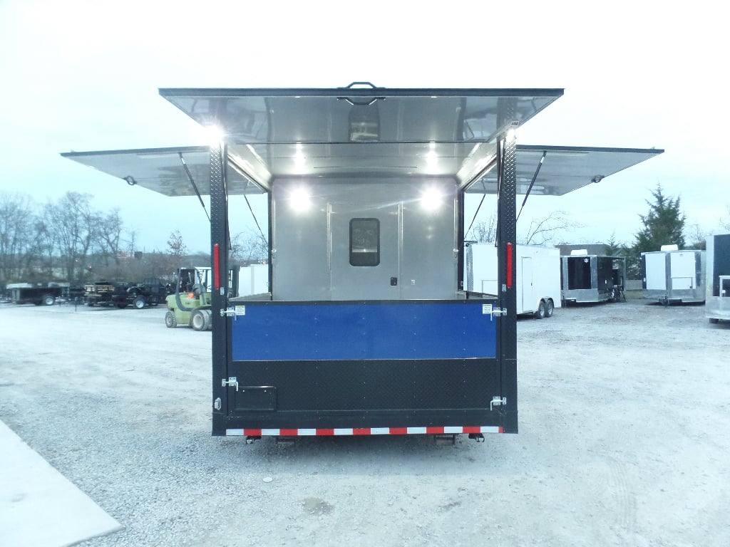 539-8.5-x-22-cobalt-blue-bbq-porch-concession-food-trailer-with-appliances-20.jpg 8.5' x 22' Cobalt Blue BBQ Porch Concession Food Trailer With Appliances