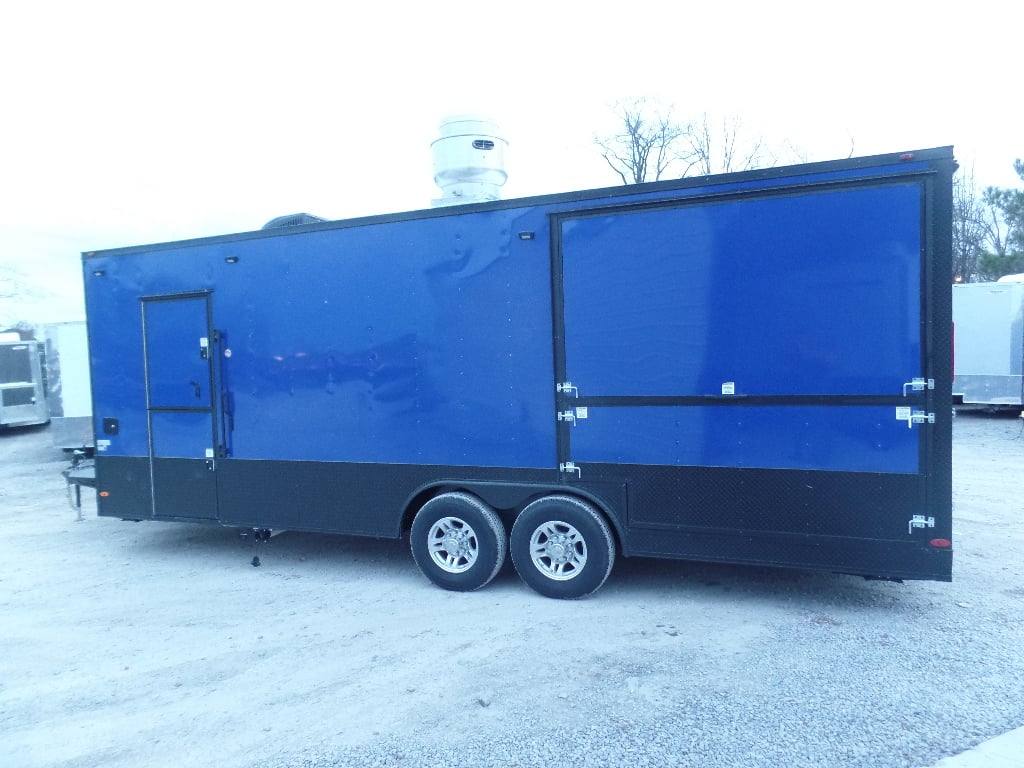 539-8.5-x-22-cobalt-blue-bbq-porch-concession-food-trailer-with-appliances-26.jpg 8.5' x 22' Cobalt Blue BBQ Porch Concession Food Trailer With Appliances