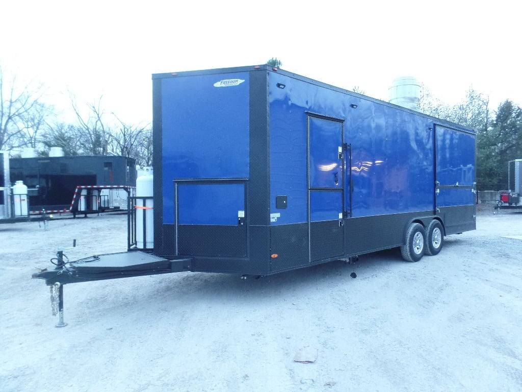 539-8.5-x-22-cobalt-blue-bbq-porch-concession-food-trailer-with-appliances-30.jpg 8.5' x 22' Cobalt Blue BBQ Porch Concession Food Trailer With Appliances