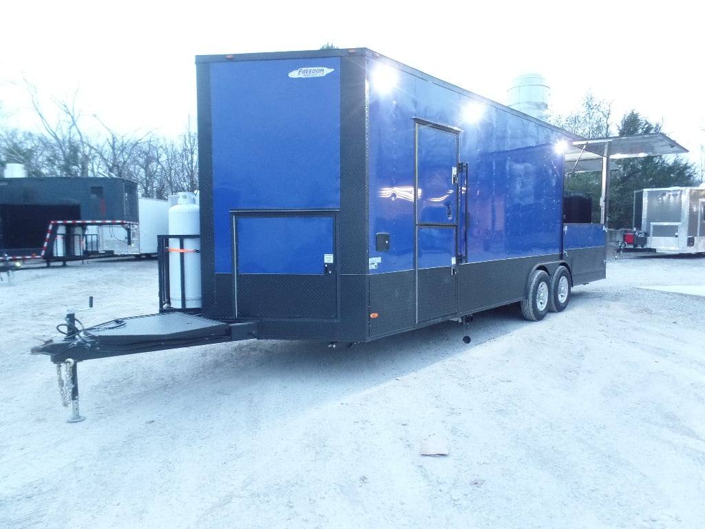 539-8.5-x-22-cobalt-blue-bbq-porch-concession-food-trailer-with-appliances-34.jpg 8.5' x 22' Cobalt Blue BBQ Porch Concession Food Trailer With Appliances