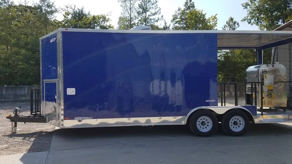 540-8.5-x-22-cobalt-blue-bbq-porch-concession-food-trailer-with-appliances-10.jpg 8.5' x 22' Cobalt Blue BBQ Porch Concession Food Trailer With Appliances
