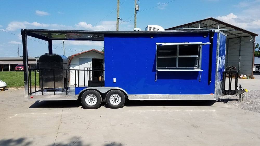 540-8.5-x-22-cobalt-blue-bbq-porch-concession-food-trailer-with-appliances-11.jpg 8.5' x 22' Cobalt Blue BBQ Porch Concession Food Trailer With Appliances