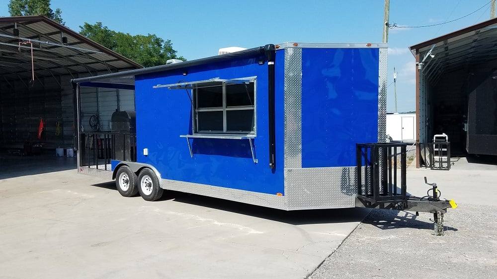 540-8.5-x-22-cobalt-blue-bbq-porch-concession-food-trailer-with-appliances-17.jpg 8.5' x 22' Cobalt Blue BBQ Porch Concession Food Trailer With Appliances