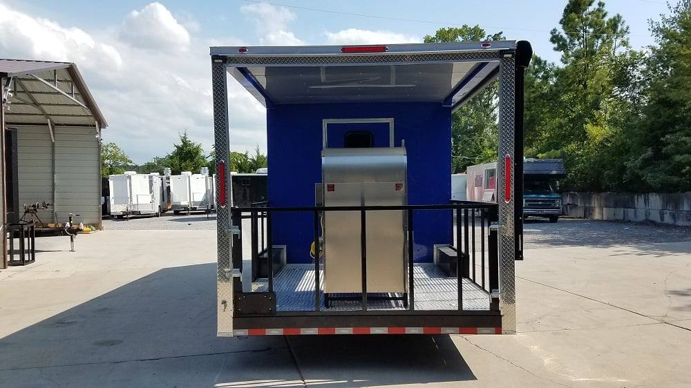 540-8.5-x-22-cobalt-blue-bbq-porch-concession-food-trailer-with-appliances-3.jpg 8.5' x 22' Cobalt Blue BBQ Porch Concession Food Trailer With Appliances